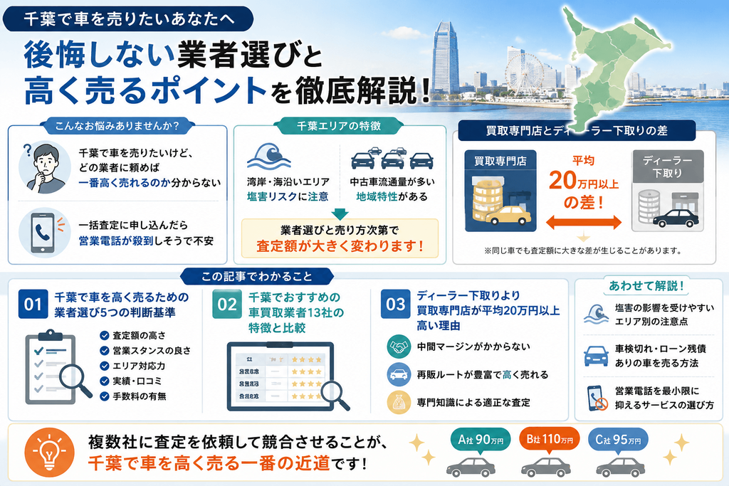千葉の車買取についてのポイントまとめ画像